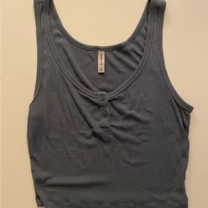 Sunday best blue scoop neck tank top
